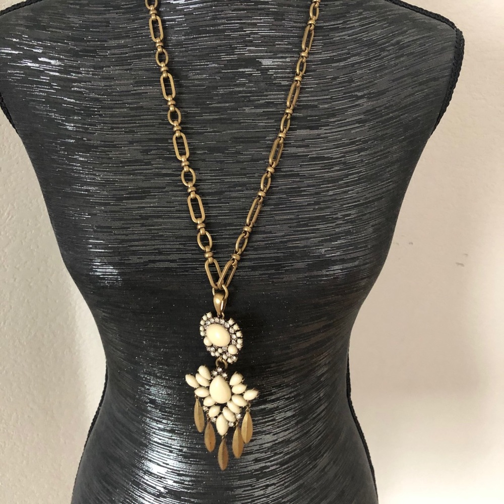 Stella & Dot gold chain link statement necklace